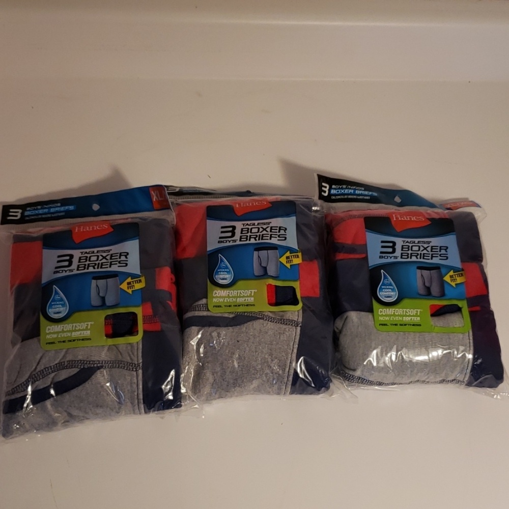 Boxer briefs, grey, red, navy blue, boys
